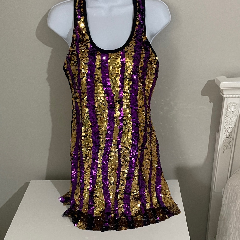 Striped Sequin Party Dress or Costume Sz S